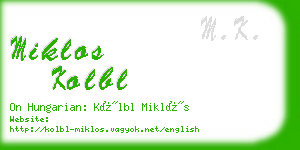 miklos kolbl business card